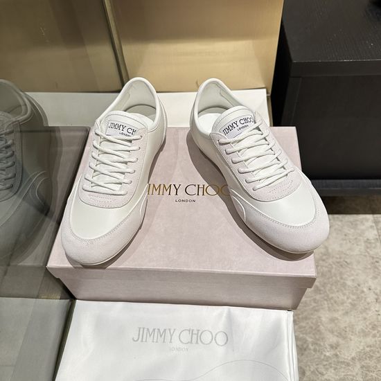 Jimmy Choo Premium Leather Casual Sneakers Comfortable Stylish Daily Wear Shoes