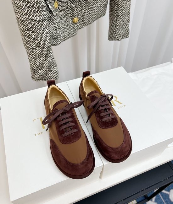 The Row Color Block Lace Up Casual Retro Sneakers