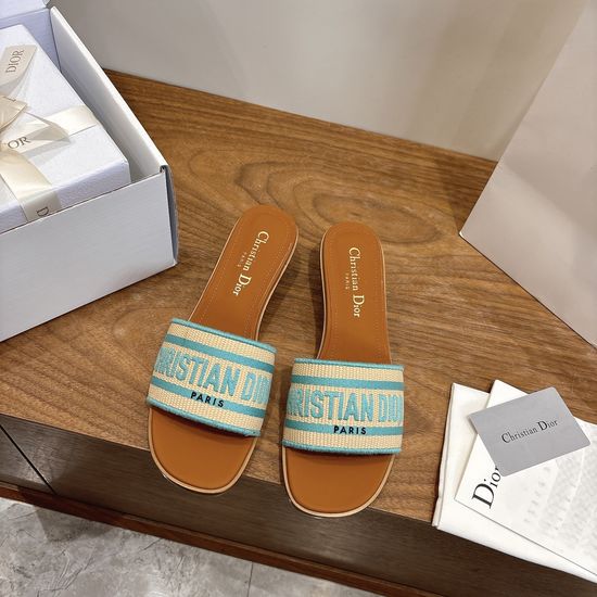 Christian Dior Embroidered Logo High-Heel Slip-On Toe Sandals