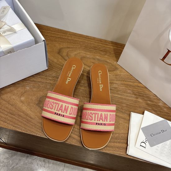 Christian Dior Embroidered Logo High-Heel Slip-On Toe Sandals