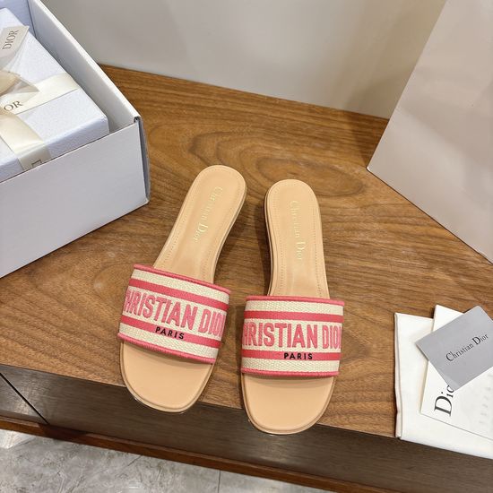 Christian Dior Embroidered Logo High-Heel Slip-On Toe Sandals