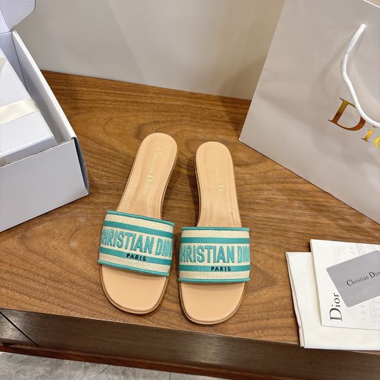 Christian Dior Embroidered Logo High-Heel Slip-On Toe Sandals