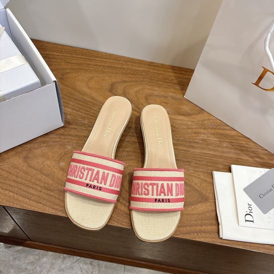 Christian Dior Embroidered Logo High-Heel Slip-On Toe Sandals