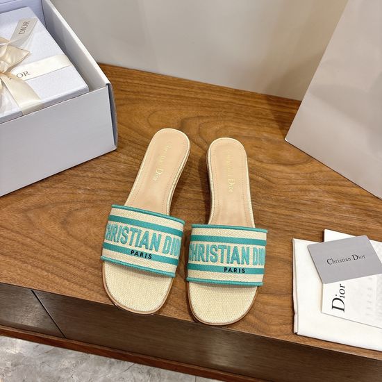 Christian Dior Embroidered Logo High-Heel Slip-On Toe Sandals