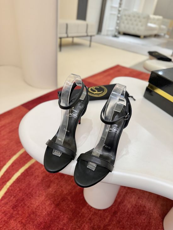 Christian Louboutine Minimalist Single Strap Stiletto Heel Sandals