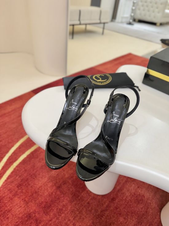 Christian Louboutine Stylish S-strap Open-toe Sandals with Multiple Heel Heights