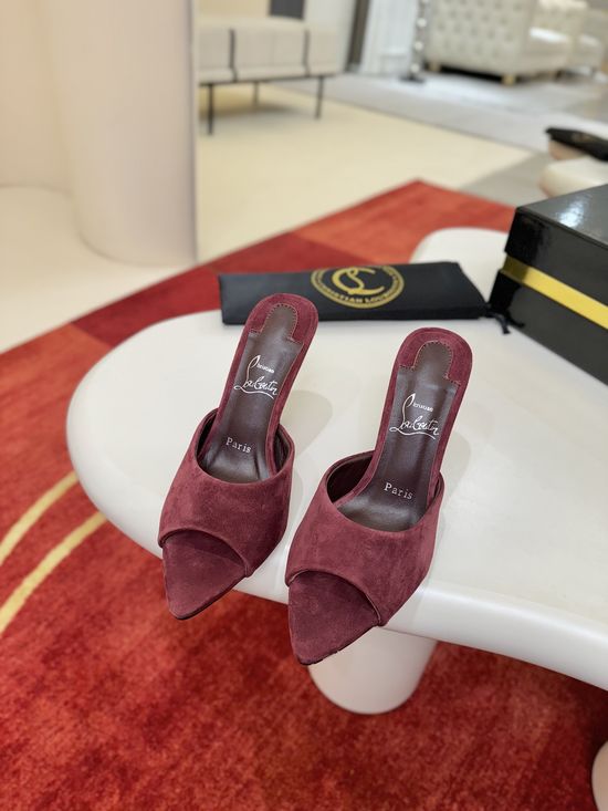 Christian Louboutine Pointed Toe Slip On Stiletto Heel Mules