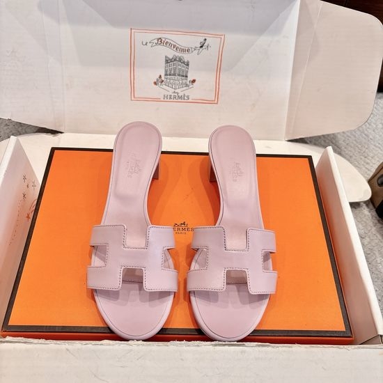 Hermes Wedge Slide Sandals Premium Leather 5cm Heel Comfort