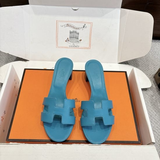 Hermes Wedge Slide Sandals Premium Leather 5cm Heel Comfort