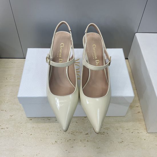 Christian Dior Pointed Toe Stiletto Mule Sandals Leather Upper Hardware