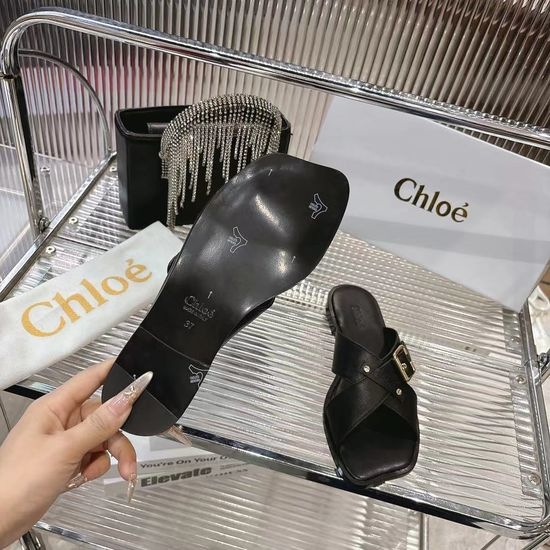 Chloe Genuine Leather Slides Comfortable For Daily Wear