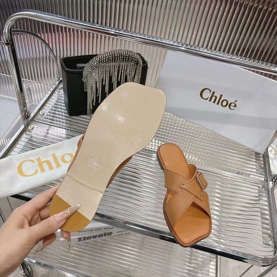 Chloe Genuine Leather Slides Comfortable For Daily Wear