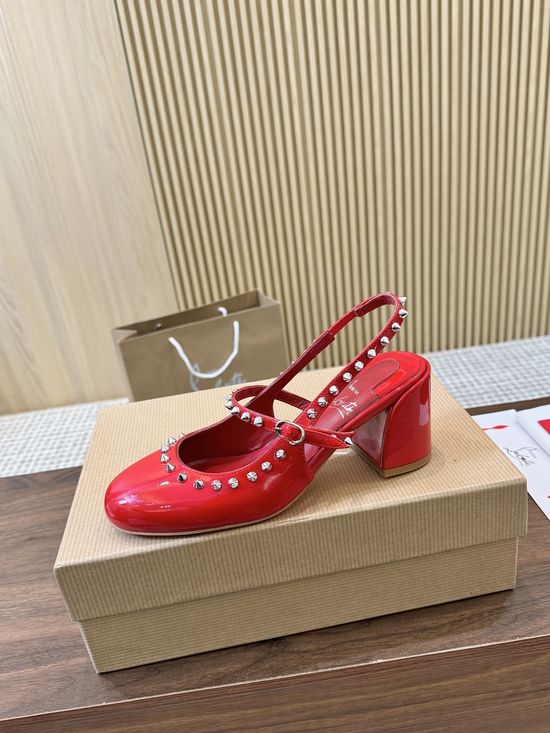 Christian Louboutine Glamorous Patent Leather Bling High-Heeled Shoes