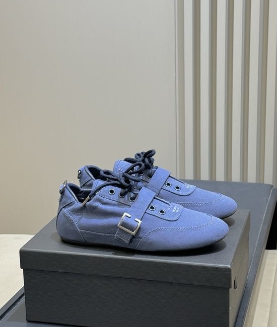Prada Vintage Low Top Casual Sneakers with Metal Buckle