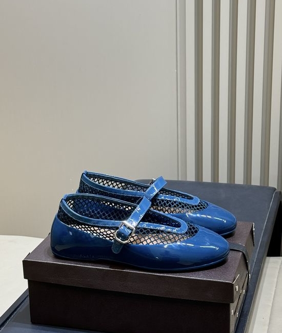 Alaia Mesh Ballet Flats with Rhinestone Buckle Detail