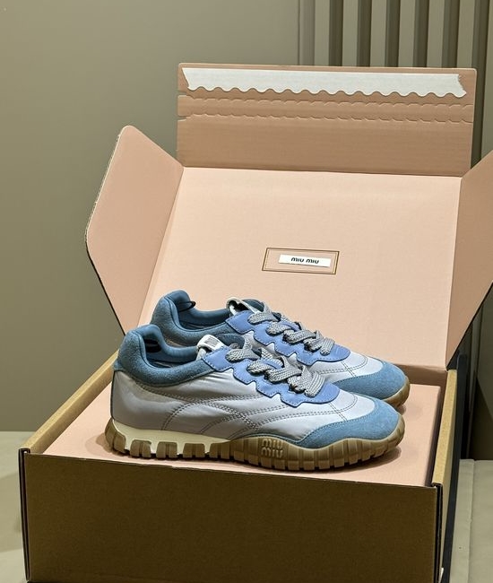 Miu Miu Retro-Inspired Training Shoes with Tire-Tread Soles