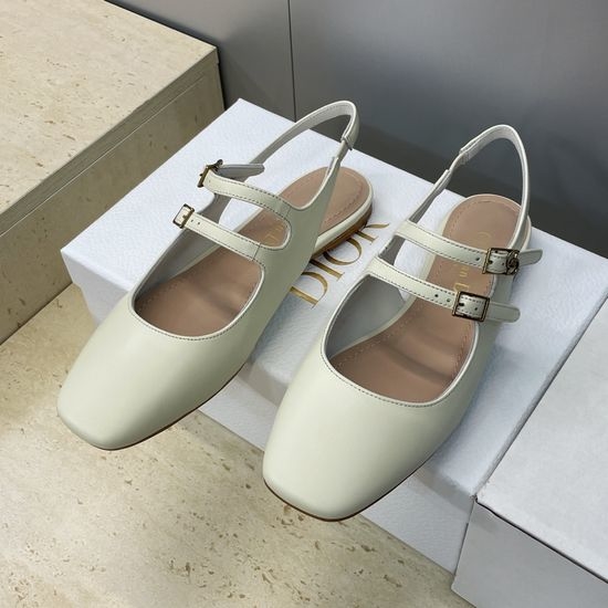 Christian Dior CD Flat Square-Toe Mary Jane Shoes with CD Logo Buckle