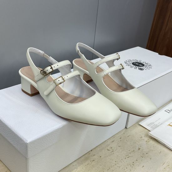 Christian Dior Flat Square-Toe Mary Jane Shoes with CD Logo Buckle