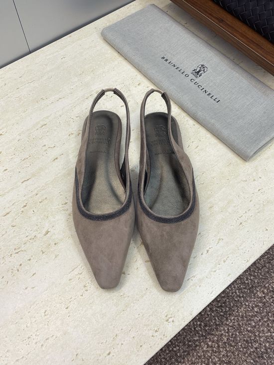 Brunello Cucinelli Beaded Square Toe Color Block Slingback Sandals
