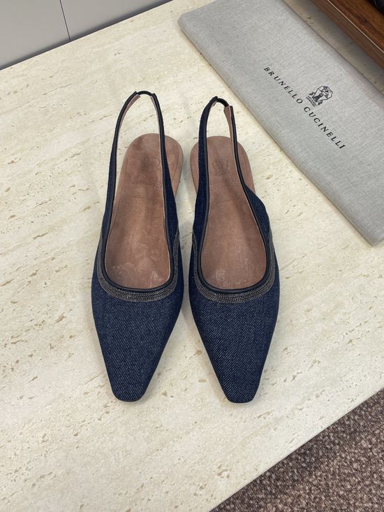 Brunello Cucinelli Beaded Square Toe Color Block Slingback Sandals