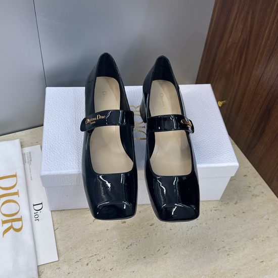 Christian Dior High-Heeled Mary Jane Ballet Shoes with CD Logo Buckle