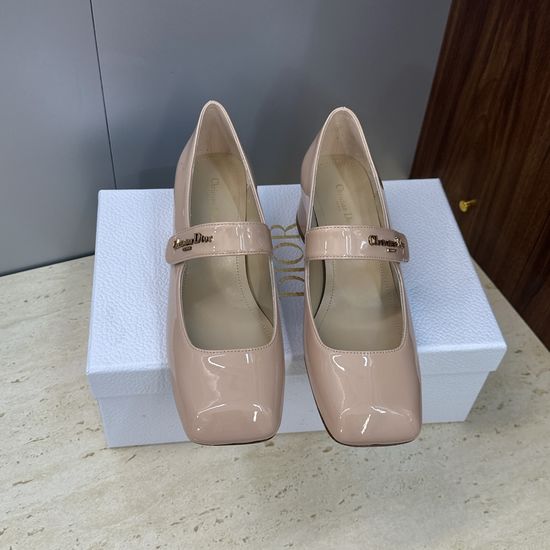 Christian Dior High-Heeled Mary Jane Ballet Shoes with CD Logo Buckle