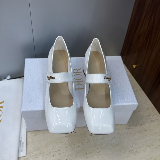 Christian Dior High-Heeled Mary Jane Ballet Shoes with CD Logo Buckle