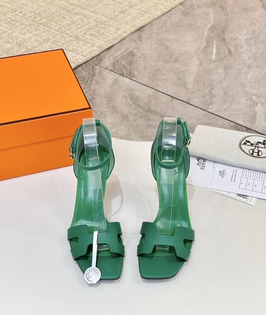 Hermes Premium Cowhide Leather Sole High Heel Dress Shoes