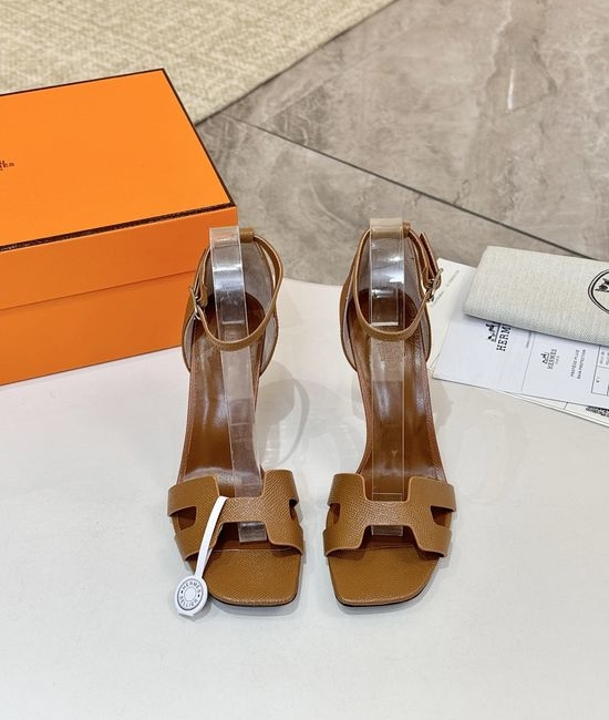 Hermes Premium Cowhide Leather Sole High Heel Dress Shoes