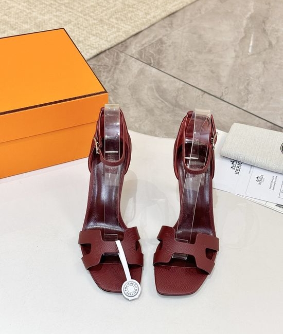 Hermes Premium Cowhide Leather Sole High Heel Dress Shoes