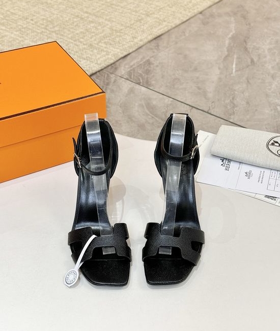 Hermes Premium Cowhide Leather Sole High Heel Dress Shoes