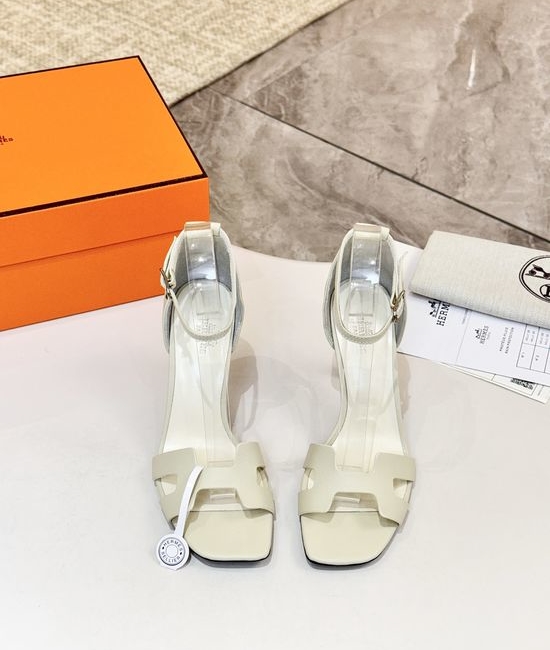 Hermes Premium Cowhide Leather Sole High Heel Dress Shoes