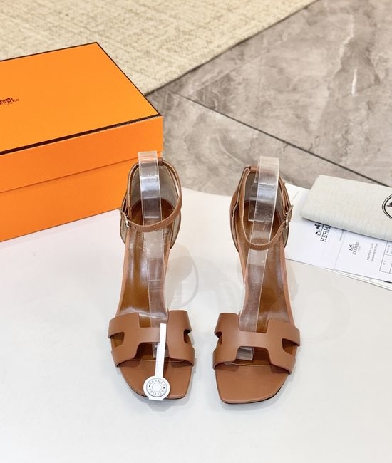 Hermes Premium Cowhide Leather Sole High Heel Dress Shoes