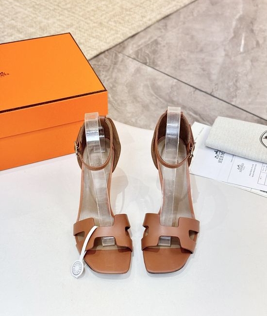 Hermes Premium Cowhide Leather Sole High Heel Dress Shoes