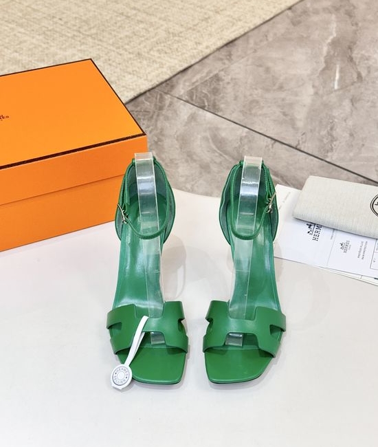 Hermes Premium Cowhide Leather Sole High Heel Dress Shoes