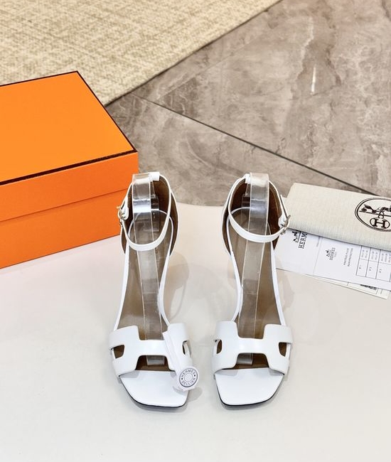 Hermes Premium Cowhide Leather Sole High Heel Dress Shoes