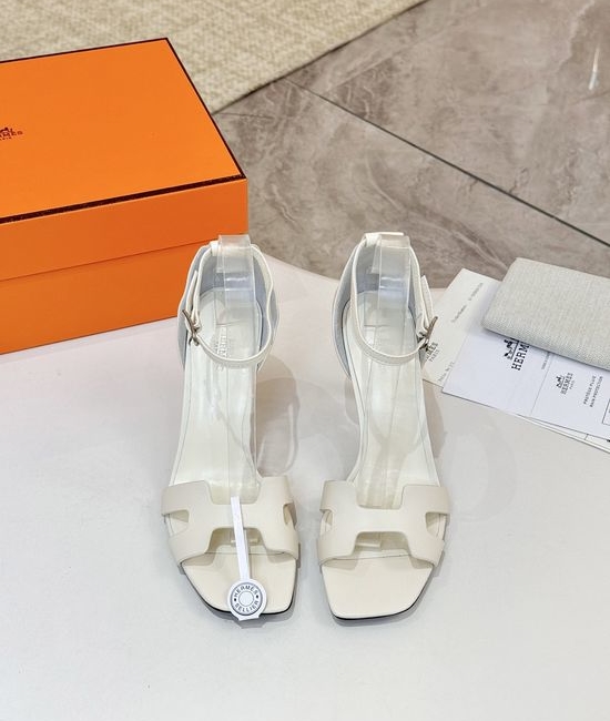 Hermes Premium Cowhide Leather Sole High Heel Dress Shoes