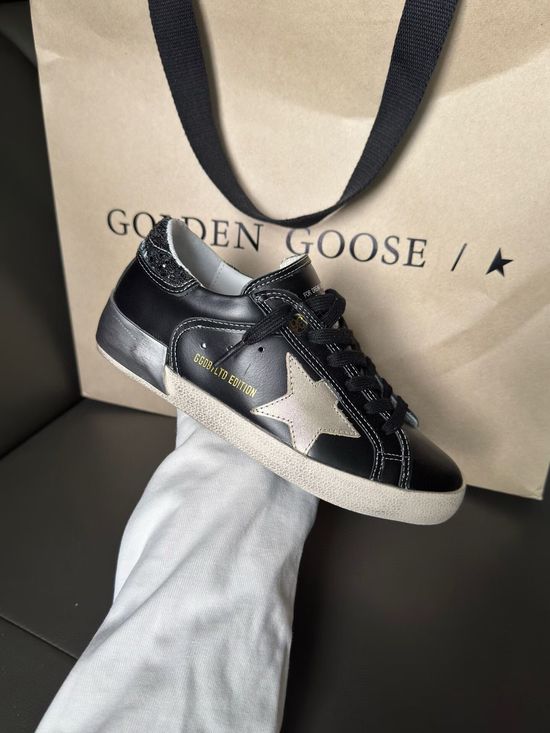 Golden Goose Black Casual Sneakers with Silver Soles