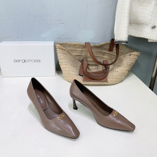 Gianvito Rossi Logo Decor Kitten Heel Leather Backless Shoes