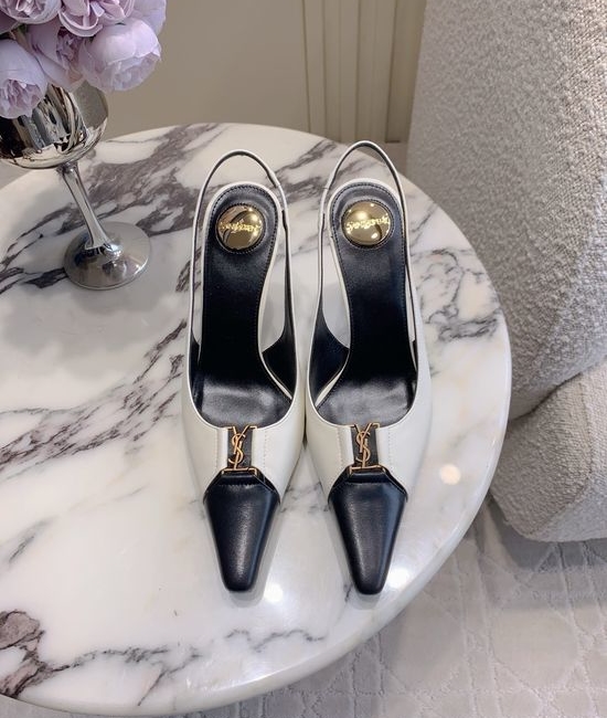Yves Saint Laurent YSL Pointed-Toe Open-Back High-Heeled Shoes