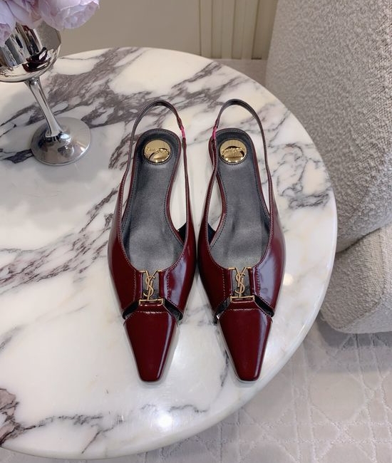 Yves Saint Laurent YSL Pointed-Toe Open-Back High-Heeled Shoes