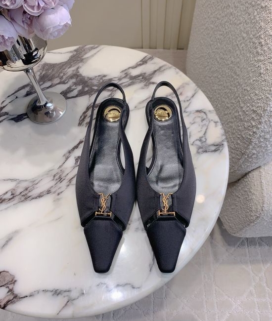 Yves Saint Laurent YSL Pointed-Toe Open-Back High-Heeled Shoes