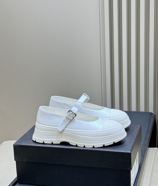 Chanel Quilted Platform Mary Jane Shoes With Adjustable Strap
