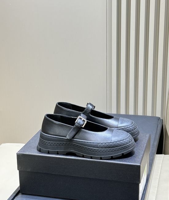 Chanel Quilted Platform Mary Jane Shoes With Adjustable Strap