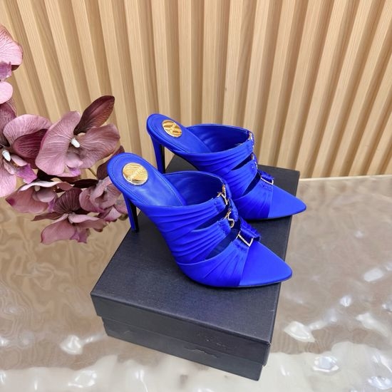 Yves Saint Laurent YSL Elegant High-Heeled Mules with Logo Accent
