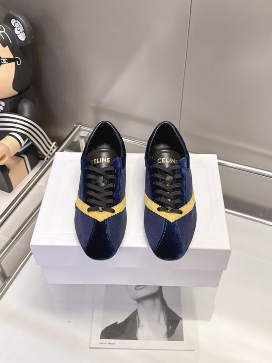 Celine Velvet Color Block Lace Up Elegant Comfortable Shoes