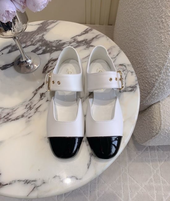 Chanel Mary Jane Leather Fabric Shoes Comfortable Daily Footwear