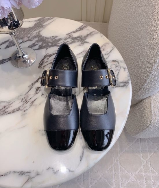 Chanel Mary Jane Leather Fabric Shoes Comfortable Daily Footwear