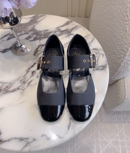 Chanel Mary Jane Leather Fabric Shoes Comfortable Daily Footwear