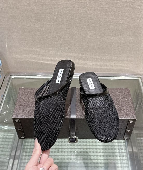 Alaia Buckle Strap Slide Ballet Slippers Anti Slip Sole